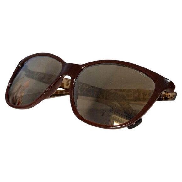 Ralph Lauren Brown Cat Eye & Leopard Temple Sunglass RA5179 1257 56 14‎ 130 EUC - Picture 2 of 6